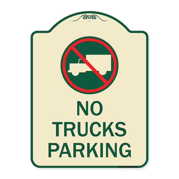 No Truck No Truck Parking WithHeavy-Gauge Aluminum Architectural Sign, 24" x 18", TG-1824-23560
